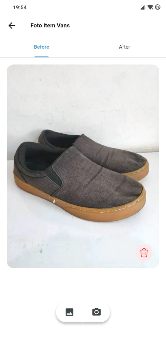 Contoh foto before item sepatu